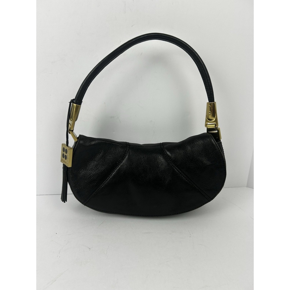 BCBGirls Max Azria Black Satchel Shoulder Bag Purse Gold Hardware